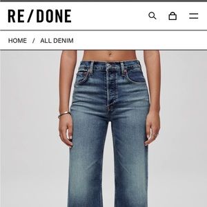 Re/Done COMFORT STRETCH HIGH RISE WIDE LEG CROP